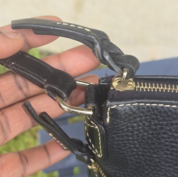 Dooney & Bourke Black Pebble Grain Crossbody Shoulder Bag Black Pockets - Picture 11 of 16